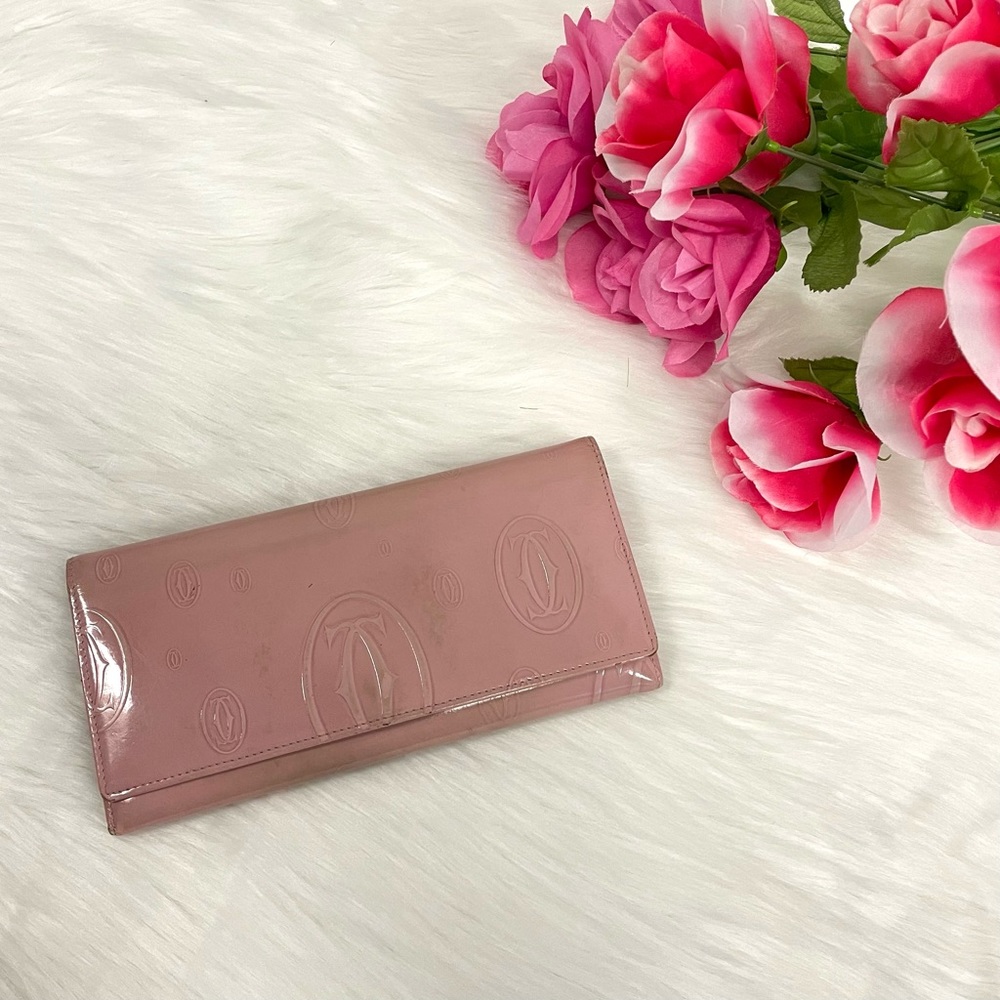 Cartier Pink Patent Leather Wallet